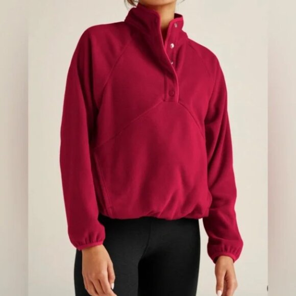 Beyond Yoga Tranquility Pullover Fleece Red Size Medium - Picture 1 of 7